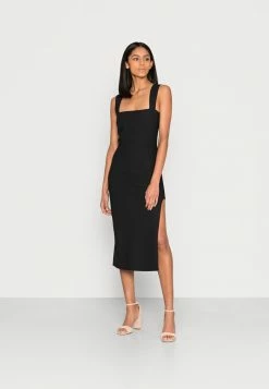 Abercrombie & Fitch WIDE STRAP MIDI DRESS - Jersey Dress - Black