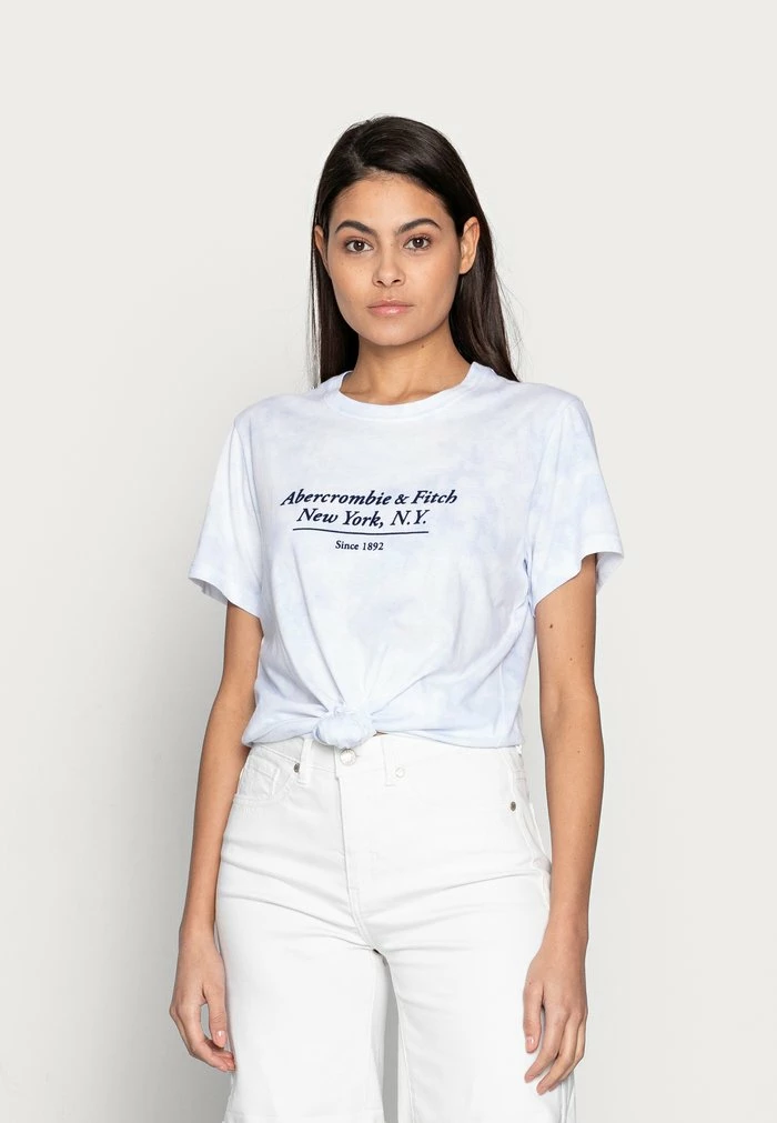 Abercrombie & Fitch RELAXED - Print T-shirt - Light Blue 1 Abercrombie & Fitch RELAXED - Print T-shirt - Light Blue
