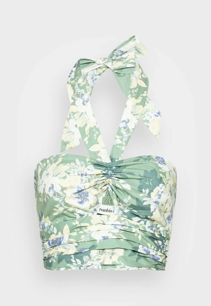 Abercrombie & Fitch BARE SCARF HALTER - Top - Green Floral 4 Abercrombie & Fitch BARE SCARF HALTER - Top - Green Floral - Image 4