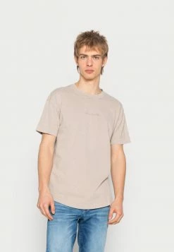 Abercrombie & Fitch ACID WASH CURVED UNISEX - Basic T-shirt - Brown Wash