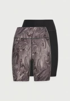 Abercrombie & Fitch BIKE SHORT 2 PACK - Shorts - Black/grey Marble