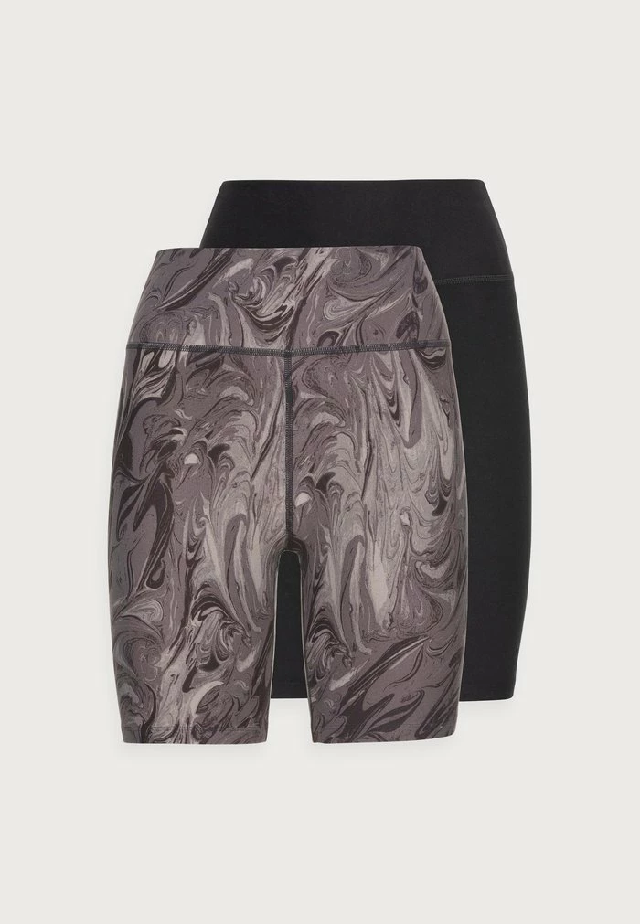 Abercrombie & Fitch BIKE SHORT 2 PACK - Shorts - Black/grey Marble 1 Abercrombie & Fitch BIKE SHORT 2 PACK - Shorts - Black/grey Marble