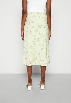 Abercrombie & Fitch WAIST MIDI - A-line Skirt - Yellow/green -Abercrombie & Fitch Shop 07c0a50e5abe4d9e9197ea64c07e4353