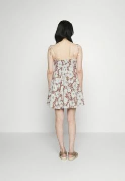 Abercrombie & Fitch TIE STRAP TRAPEZE MINI DRESS - Day Dress - Brown -Abercrombie & Fitch Shop 0866aca89eb84f769ea7d518490c1ff1