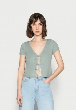 Abercrombie & Fitch DOUBLE TIE - Cardigan - Olive