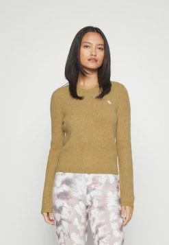 Abercrombie & Fitch SLIM CREW - Jumper - Brown Heather