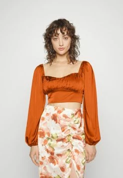 Abercrombie & Fitch PUFF SLEEVE SET - Blouse - Bombay Brown