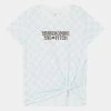 Abercrombie & Fitch KNOT FRONT TECH CORE PATTERN - Print T-shirt - Blue