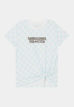 Abercrombie & Fitch KNOT FRONT TECH CORE PATTERN - Print T-shirt - Blue