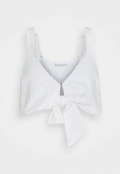 Abercrombie & Fitch BARE TIE FRONT CAMI - Blouse - White