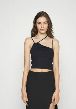 Abercrombie & Fitch SEAMLESS ASYM STRAPPY CAMI - Top - Black
