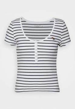 Abercrombie & Fitch ICON HENLEY - Print T-shirt - White/blue 12 Abercrombie & Fitch ICON HENLEY - Print T-shirt - White/blue -Abercrombie & Fitch Shop 0cdf77223e584706a7637aa342d4c0c1