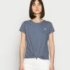 Abercrombie & Fitch ICON KNOTTED CREW - Print T-shirt - Dark Blue