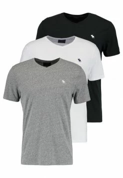 Abercrombie & Fitch VNECK 3 PACK - Basic T-shirt - White/black/grey -Abercrombie & Fitch Shop 0dd2c0a289994725b7b259b08ee54e15