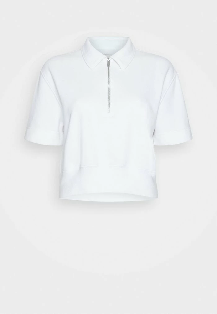Abercrombie & Fitch ZIP POLO - Print T-shirt - Brilliant White 5 Abercrombie & Fitch ZIP POLO - Print T-shirt - Brilliant White - Image 5
