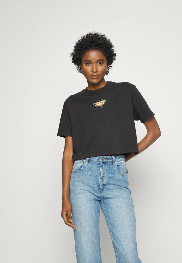 Abercrombie & Fitch EXCLUSIVE LOGO TEE - Print T-shirt - Phantom Black 1 Abercrombie & Fitch EXCLUSIVE LOGO TEE - Print T-shirt - Phantom Black