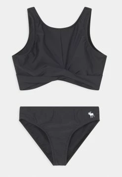 Abercrombie & Fitch TWIST FRONT HIGH NECK SET - Bikini - Black