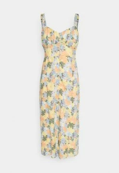 Abercrombie & Fitch BUTTON THROUGH SLIM MIDI - Maxi Dress - Multi-coloured -Abercrombie & Fitch Shop 122d45558ac64eae87ccb69911d081b7