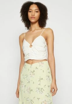 Abercrombie & Fitch BARE RUCHED HARWARE TOP - Blouse - Jet Stream -Abercrombie & Fitch Shop 12f4a6e26382462f960a697f26486941