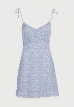 Abercrombie & Fitch BARE TIE SHOULDER SLIM WAIST MINI - Day Dress - Blue -Abercrombie & Fitch Shop 1335b0b6a38a48d8b4a34cc54ca55122