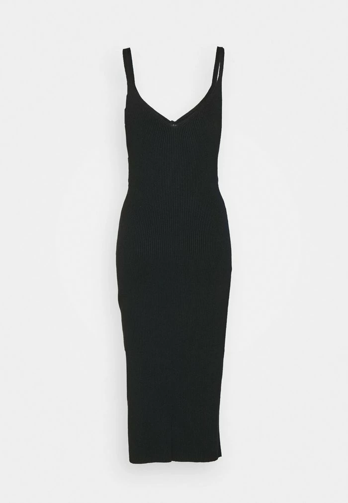 Abercrombie & Fitch TWIST FRONT MIDI DRESS - Jumper Dress - Black 2 Abercrombie & Fitch TWIST FRONT MIDI DRESS - Jumper Dress - Black - Image 2