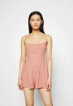 Abercrombie & Fitch FRONT RUCHED ROMPER - Jumpsuit - Red Dot