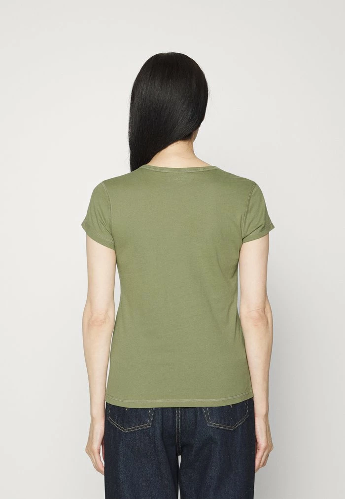 Abercrombie & Fitch CREW MULTI 3 PACK - Basic T-shirt - Oil Green/lobster Bisque/white 3 Abercrombie & Fitch CREW MULTI 3 PACK - Basic T-shirt - Oil Green/lobster Bisque/white - Image 3