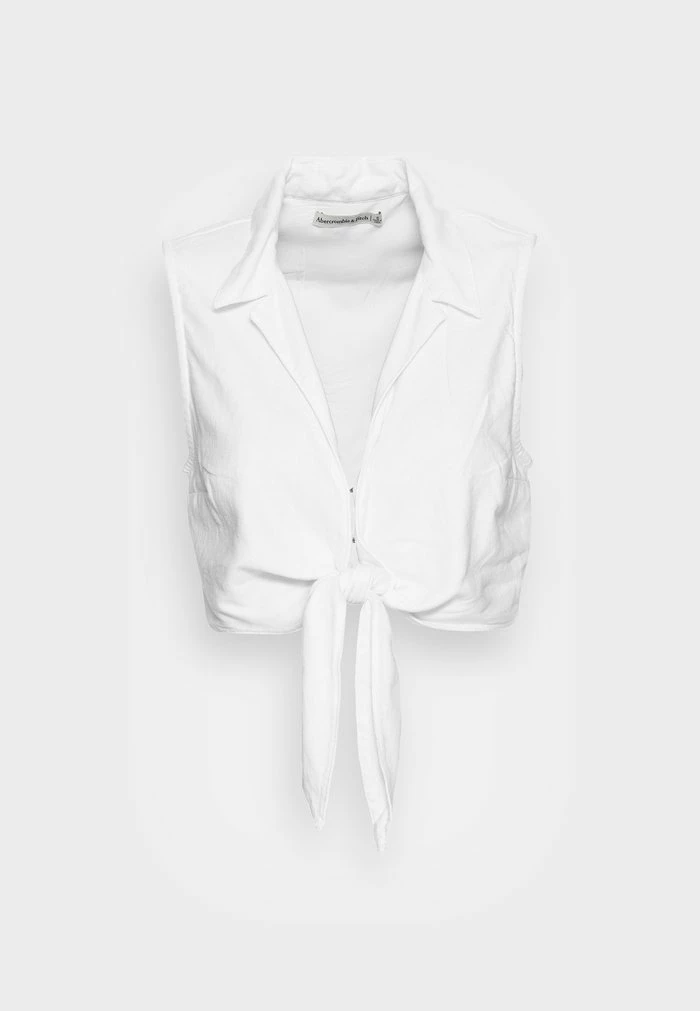 Abercrombie & Fitch BARE TIE FRONT - Top - Brilliant White 4 Abercrombie & Fitch BARE TIE FRONT - Top - Brilliant White - Image 4