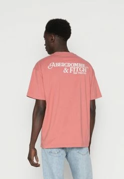 Abercrombie & Fitch BACK GEL LOGO - Print T-shirt - Dark Pink