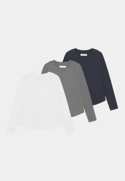 Abercrombie & Fitch CURVE HEM NEUTRAL 3 PACK - Long Sleeved Top - Neutral Multi