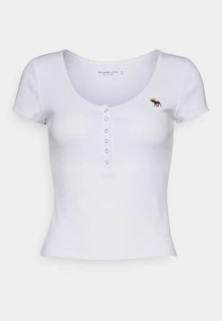 Abercrombie & Fitch ICON HENLEY - Basic T-shirt - Brilliant White -Abercrombie & Fitch Shop 1ef14d8da3f547cfbdb47168ee7d4b5c