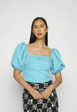 Abercrombie & Fitch HIGH NECK CUT OUT - Blouse - Delphinnium Blue