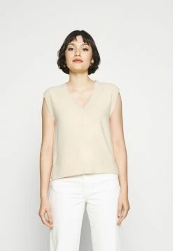 Abercrombie & Fitch CROPPED VEST WEBEX - Jumper - Wood Ash Tan