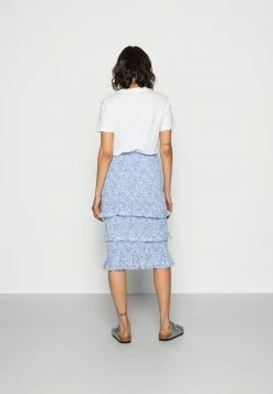 Abercrombie & Fitch WEBEX SMOCKED MIDI - Pencil Skirt - Blue -Abercrombie & Fitch Shop 212379b6348c4b309f55ad636898ea08