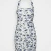 Abercrombie & Fitch WIDE STRAP MINI - Shift Dress - Blue