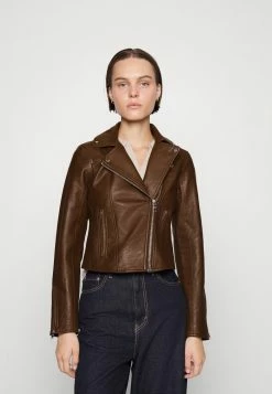 Abercrombie & Fitch MOTO COLOR UPDATE - Down Coat - Chestnut Brown