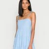 Abercrombie & Fitch TIE STRAP TRAPEZE MINI DRESS - Day Dress - Blue Wave Print