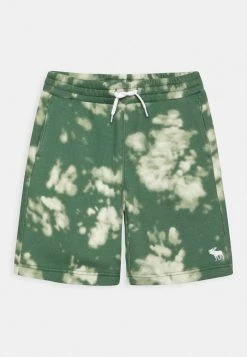 Abercrombie & Fitch ESSENTIALS AT THE KNEE - Tracksuit Bottoms - Green Dye Effect