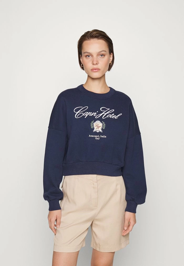 Abercrombie & Fitch MINI SUNDAY CREW - Sweatshirt - Navy 1 Abercrombie & Fitch MINI SUNDAY CREW - Sweatshirt - Navy