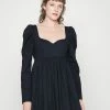 Abercrombie & Fitch BABYDOLL MINI - Jumper Dress - Black Beauty
