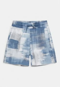 Abercrombie & Fitch LAZY LOOKS FLEECE SHORT PATTERN DYE EFFECT - Tracksuit Bottoms - Dark Blue