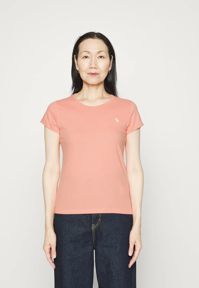 Abercrombie & Fitch CREW MULTI 3 PACK - Basic T-shirt - Oil Green/lobster Bisque/white 5 Abercrombie & Fitch CREW MULTI 3 PACK - Basic T-shirt - Oil Green/lobster Bisque/white - Image 5