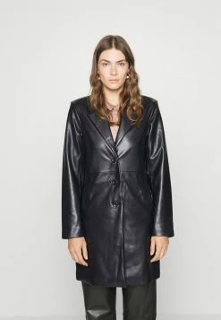 Abercrombie & Fitch LONGLINE - Classic Coat - Black Beauty