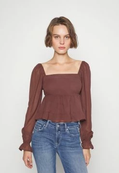 Abercrombie & Fitch CHASE EASY PUFF - Blouse - Puce
