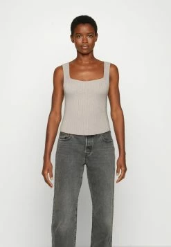 Abercrombie & Fitch ANGLED NECK TANK - Top - Brown