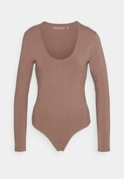 Abercrombie & Fitch ESSENTIAL CREW BODYSUIT - Long Sleeved Top - Deep Taupe -Abercrombie & Fitch Shop 2dcb6a1f3a084a7ca26a7b59a20e38e4