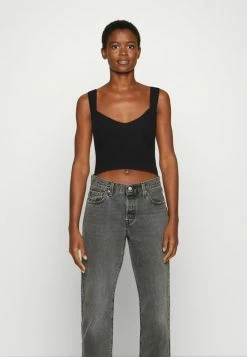 Abercrombie & Fitch CHASE WIDE STRAP TAILORING - Top - Black