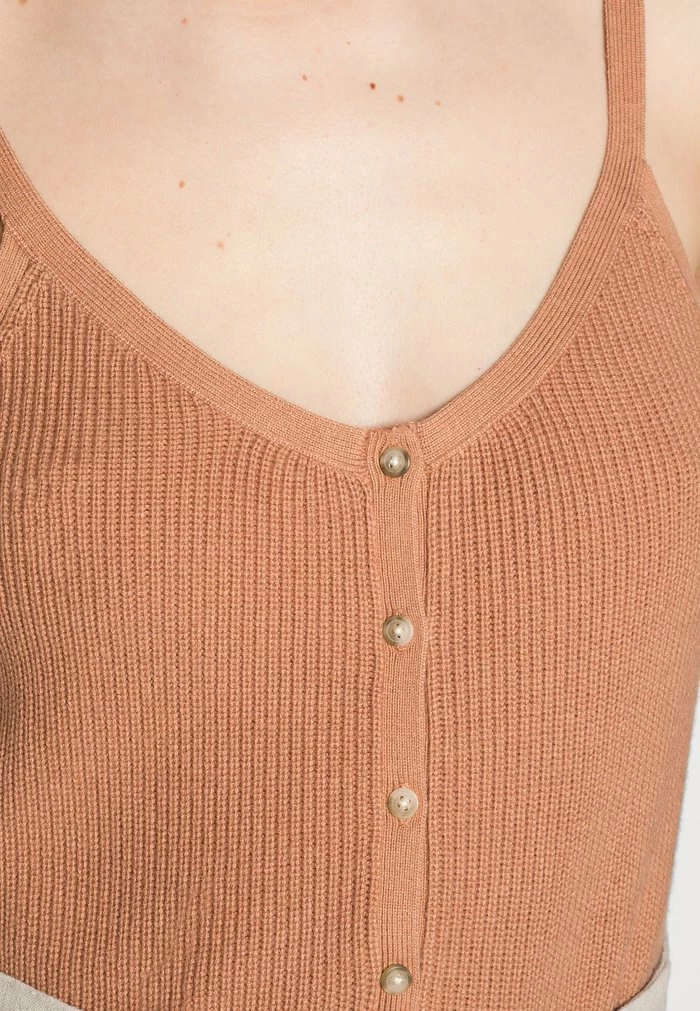 Abercrombie & Fitch DAYTIME BUTTON EASY TANK - Top - Brown 5 Abercrombie & Fitch DAYTIME BUTTON EASY TANK - Top - Brown - Image 5