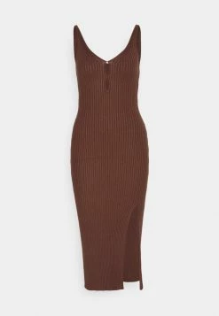 Abercrombie & Fitch BARE KEYHOLE MIDI - Jumper Dress - Cappuccino With White Tipping -Abercrombie & Fitch Shop 325b9afa09fe47af86a5a5a913608f5a