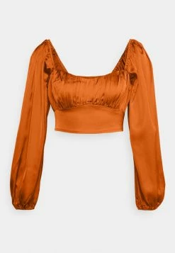 Abercrombie & Fitch PUFF SLEEVE SET - Blouse - Bombay Brown -Abercrombie & Fitch Shop 33f0ec21ef81445f953a5ed6d9645a25